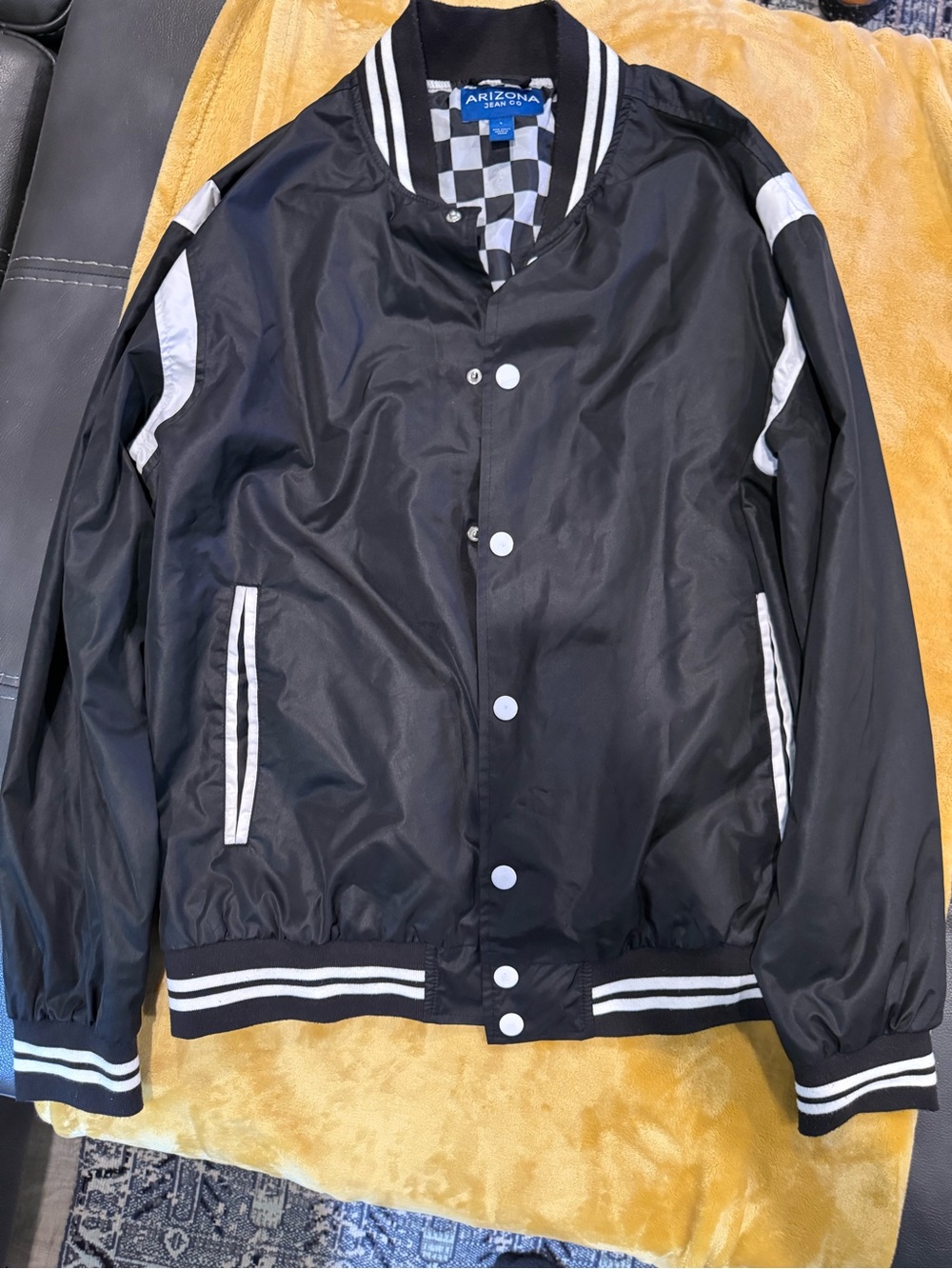 Arizona Jean Company Black and White Varsity Bomber Jacket